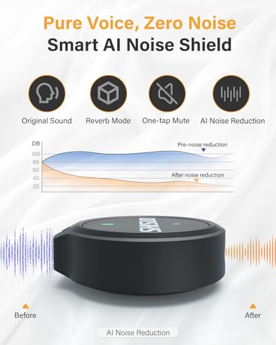 Wireless Microphone for iPhone Android, Magnetic Lavalier Lapel Mic - color: Black