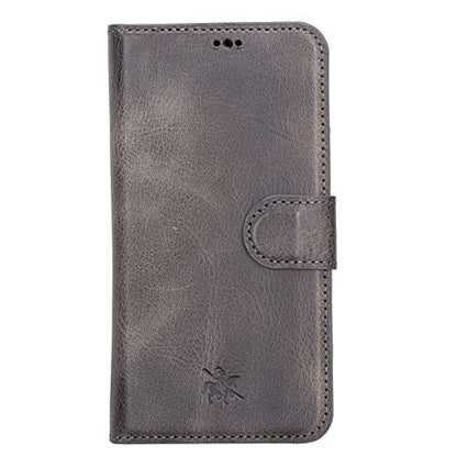 Venito Florence Leather Wallet Phone Case Compatible with iPhone 13 Pro (6.1 inch) - Extra Secure with RFID Blocking - Detachable Phone Wallet (Faded Gray)* - color: Faded Gray, size: iPhone 13 Pro