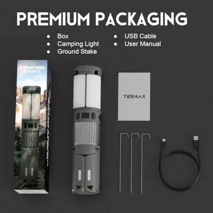 Telescopic Camping Lights with Stand, 40H Playtime, Magnetic Base - color: Green