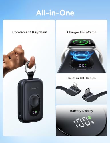 RORRY CharmGo Portable Charger, 20000mAh PD 30W Portable Charger Power Bank - color: Black
