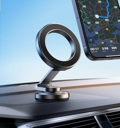 JUHOO Phone Holder for Car Magnetic Rotatable and Retractable, Fits iPhone 15, 14, 13, 12, Pro, Mini, MagSafe Case - color: Dark