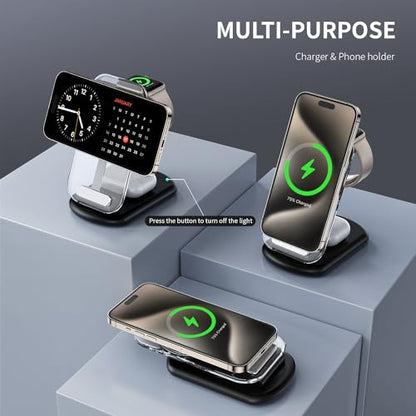 2026 Traveling Wireless Mag-Safe Fast Charging Station - color: Black