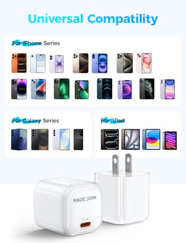 MAGIC JOHN 45W PD USB C Charger, Fast Charging Wall Power Adapte, White - color: White