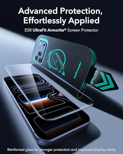 ESR 2 Pack Armorite for iPhone 17 Pro Screen Protector, UltraFit Tray - size: iPhone 17 Pro 6.3 inch