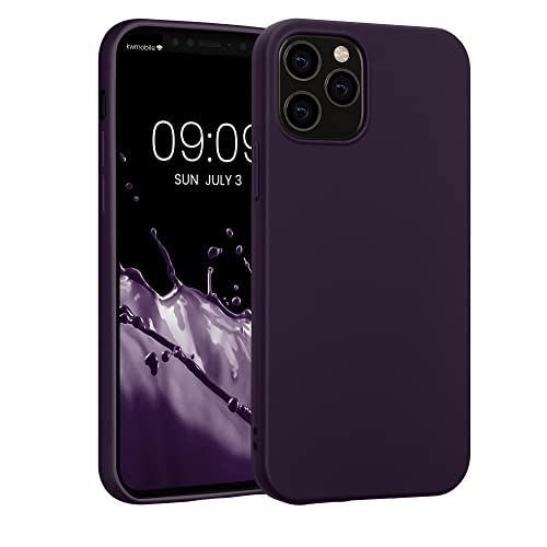 kwmobile Case Compatible with Apple iPhone 12 / iPhone 12 Pro Case - Soft Slim Metallic TPU Silicone Cover - Metallic Berry - color: metallic berry