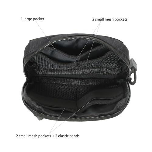Mini Heavy Duty Tactical Belt Pouch for Men - Small Molle Pouch,Admin Pouch - color: khaki