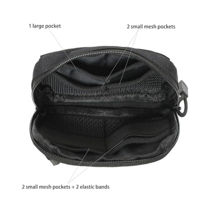 Mini Heavy Duty Tactical Belt Pouch for Men - Small Molle Pouch,Admin Pouch - color: khaki
