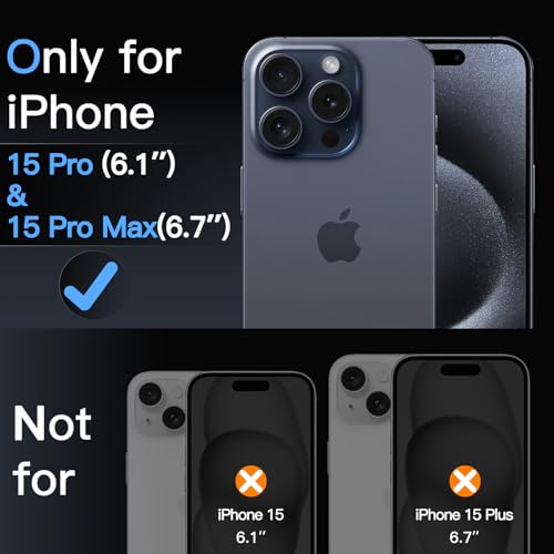 JETech Camera Lens Protector for iPhone 15 Pro/15 Pro Max, Blue Titanium - color: Blue Titanium