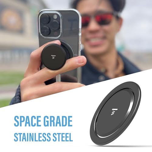 Tango Ultra Thin Grip for MagSafe: One Hand Open, Stand, 10x Expandable, Space Grade Steel, Removable for Wireless Charging. Half The Thickness, Twice The Fidget - Matte Black