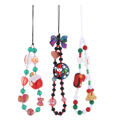 6PCS Beaded Phone Charms Strap Fruit Star Faux Pearl Rainbow Beads Phone Chains Beaded Lanyard for Camera Key Wallet Valentines Day Gifts for Her Women - style: Style3-16