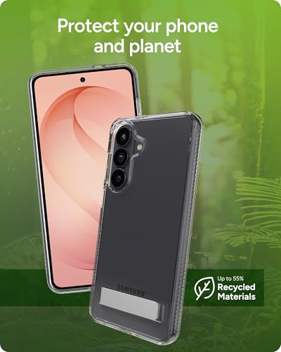 ZAGG Crystal Palace Samsung Galaxy S26 Plus Case with Kickstand - Clear, 13ft Drop Protection, Graphene Reinforced, Crystal Clear Anti-Yellowing Slim Protective Cover - size: Samsung Galaxy S26 Plus, style: Without Snap