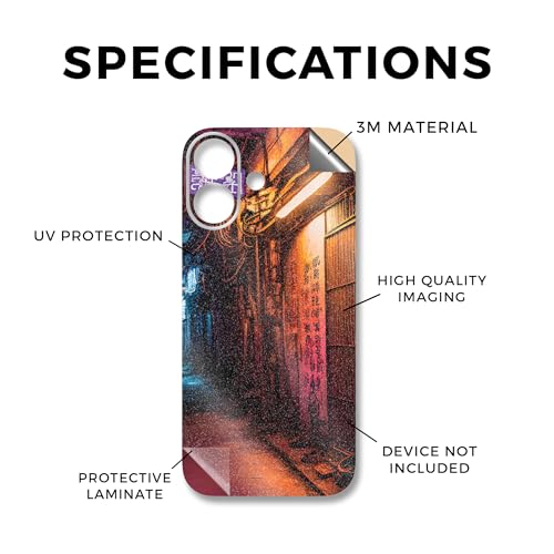 Glossy Glitter Phone Skin Compatible with Apple iPhone 17 - Neon Alley - Premium 3M Vinyl Protective Wrap Decal Cover - Easy to Apply | Crafted in The USA by MightySkins - color: Neon Alley, size: iPhone 17 (Full Wrap), style: Glossy Glitter Finish