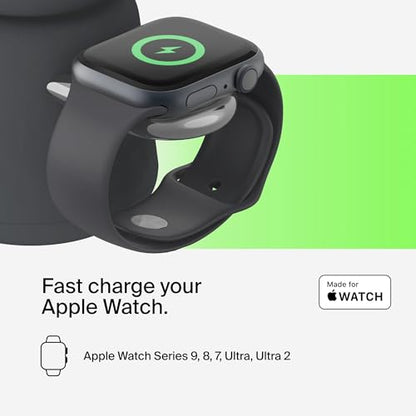 Belkin Qi2 15W Wireless Charging Dock, 2 in 1 Fast iPhone Charger - color: Black, style: Latest Gen