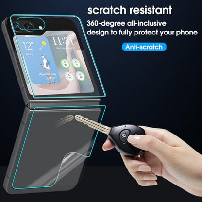 3PCS Clear Screen Protector for Samsung Galaxy Z Flip 5 5G Inner Screen Protection Hydrogel Films Not Tempered Galss (Inferior Posterior Membrane) - size: Posterior Membrane - Lower