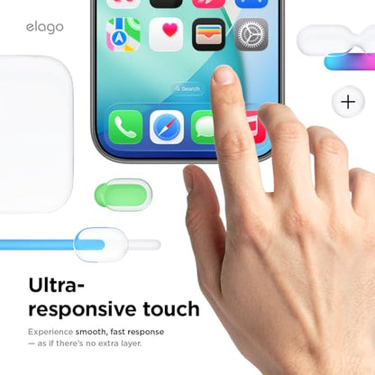 elago 2 Pack Tempered Glass Screen Protector for iPhone 17 Pro Clear | Case Friendly, 9H Surface Hardness, Anti-Fingerprint, Shatter-Proof, Scratch Protection, Bubble-Free - size: iPhone 17 Pro 2ea