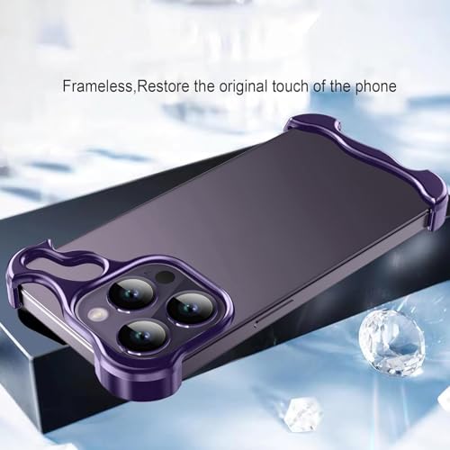 Frameless Phone Case Crafted for iPhone 13 Pro Max Purple - color: Aluminum Purple, size: iPhone 13 Pro Max