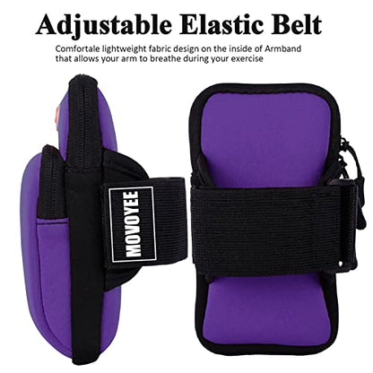 Running Armband Cell Phone Holder for iPhone 11 12 13 14 15 16e 16 17 Pro Max Xs X Xr 8 Plus SE Mini,Galaxy S26 S25 S24 S23 S22 Note 20,Key,Strap Pouch,Workout Exercise Sports Arm Band Sleeve - color: 1-Purple
