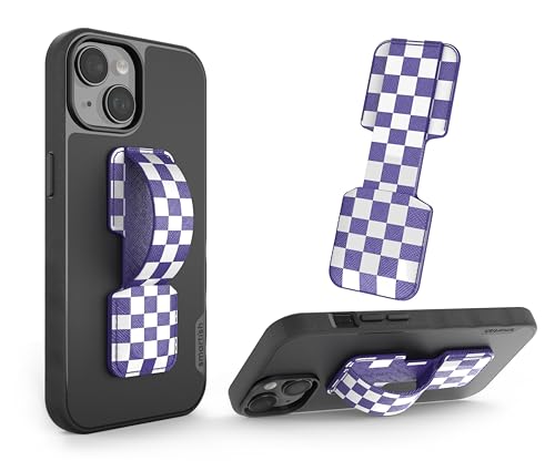 Smartish Phone Grip Loop with Kickstand, Prop Tart, Adhesive Strap, Checker - color: Checkerboard
