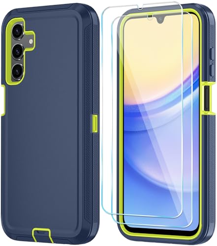 Qinmay Phone Case for Samsung Galaxy A15 5G Case with HD Screen Protector, Heavy Duty Shockproof & Dropproof 3-Layer Cover Phone Case for Galaxy A15,Bluegreen - color: BlueGreen, size: for Galaxy A15
