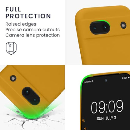 kwmobile Case Compatible with Google Pixel 8a Case - Protective Slim TPU Phone Cover - Soft Matte Finish - Honey Yellow - color: honey yellow