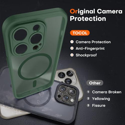TOCOL for iPhone 15 Pro Max Case, Compatible with MagSafe, Alpine Green - color: Alpine Green, size: Iphone 15 Pro Max