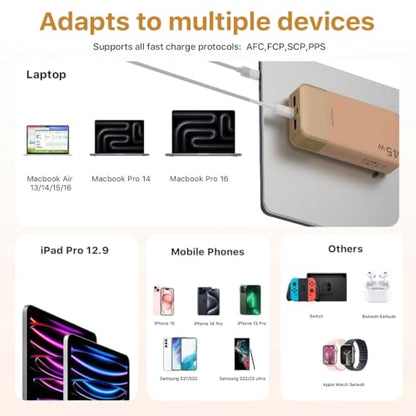 JUOVI Portable Charger 45W 20000mAh Fasting Charging Power Bank - color: Orange