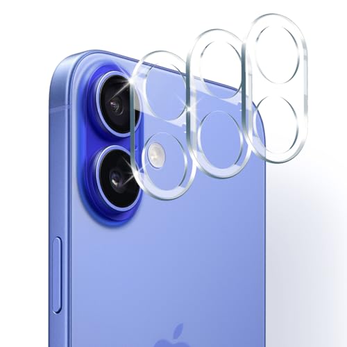 3PCS Rear Back Camera Lens Protector Tempered Glass for iPhone 17/16/16 Plus - HD Clear Full Coverage Guard - color: for iPhone 17 & iPhone 16/16 Plus