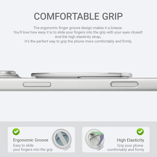Grat 4 for Magsafe Magnetic Phone Grip Stand, Silver - color: Silver
