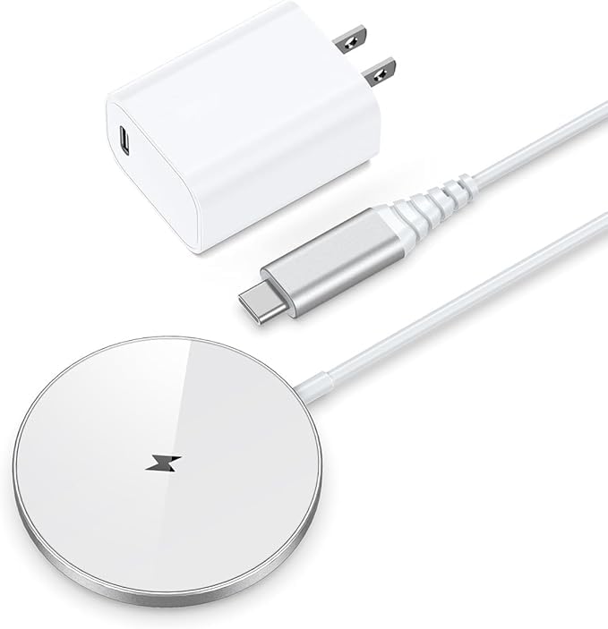 NANAMI Magnetic Wireless Charger Pad with 20W PD Adapter for iPhone - color: White