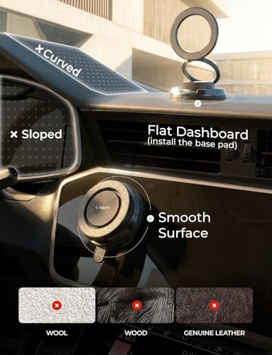 LISEN Suction Phone Mount for Vacuum for iPhone 18 Pro Max Car Mount Holder [All-Metal & Nano Gel 98+LBS Suction], 360 Adjustable Magnetic Phone Holder for Car Magsafe Car Mount, Silver - color: Silver