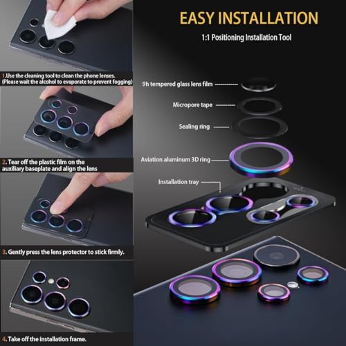 Camera Lens Protector for Samsung Galaxy S23 Ultra, Diamond Pink - color: Diamond Pink