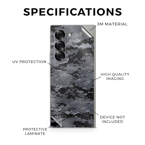 Glossy Glitter Phone Skin Compatible with Samsung Galaxy Z Fold 6 - Digital Camo - Premium 3M Vinyl Protective Wrap Decal Cover - Easy to Apply | Crafted in The USA by MightySkins - color: Digital Camo, style: Glossy Glitter Finish