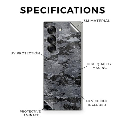Glossy Glitter Phone Skin Compatible with Samsung Galaxy Z Fold 6 - Digital Camo - Premium 3M Vinyl Protective Wrap Decal Cover - Easy to Apply | Crafted in The USA by MightySkins - color: Digital Camo, style: Glossy Glitter Finish