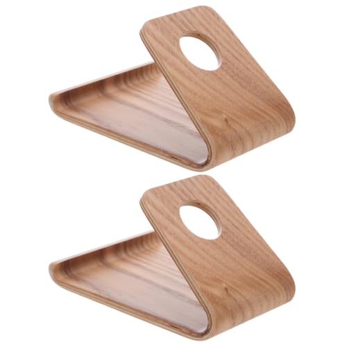 2pcs Wooden Phone Holder Stand for Tablets and Smartphones