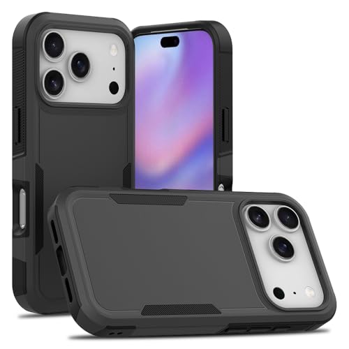 Heavy‑Duty Rugged Anti‑Drop Shockproof Protective Phone Case for iPhone 17 Pro, Durable Protective Shell, Black - color: Black, size: iPhone 17 Pro