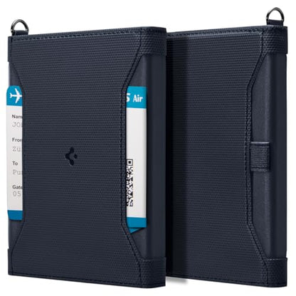 Spigen Life Passport Card Cover Holder, RFID Blocking | Travel Document Organizer, SIM Card Pin Included - Black - color: Navy Blue