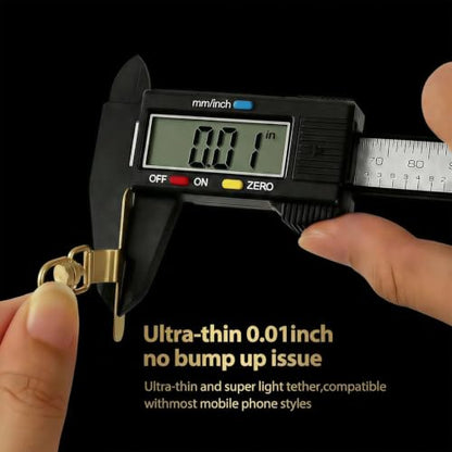 360°Rotatable Metal Phone Tether Tab for iPhone，Cell Phone Lanyard Replacement Part for All Full Phone Cases - color: A2-black+gold-long Strip