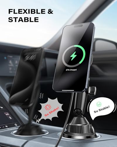 APPS2Car Upgraded for QI2 MagSafe Cup Holder Phone Holder Charger