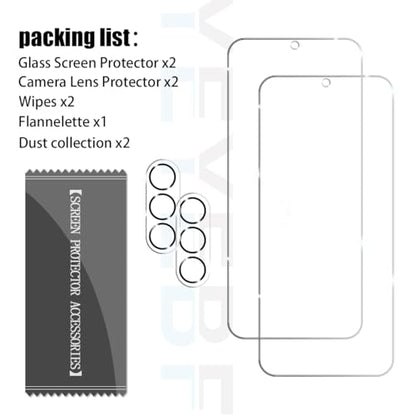 Galaxy S24 FE Tempered Glass Screen & Lens Protector 2+2 Pack HD Clear | [Ultrasonic Fingerprint Unlock] [Case Friendly] [Bubble-Free] - size: Galaxy S24 FE