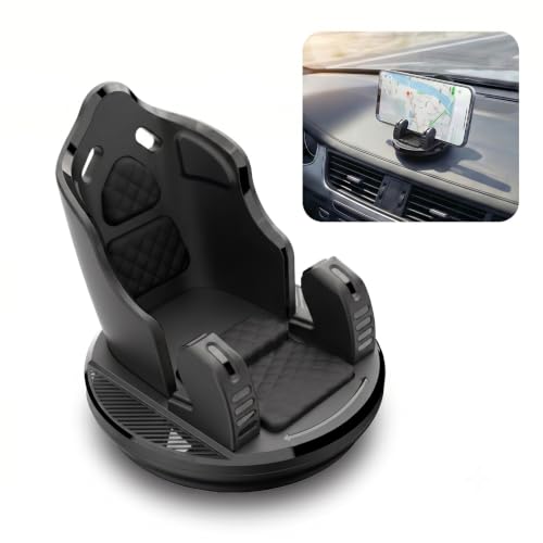 Car Phone Holder, Car Dashboard Phone Mount with Silicone Pad Mat, Slip Free Desk Phone Stand, Universal for Most Smartphones,GPS Devices and More (Black) - color: Black