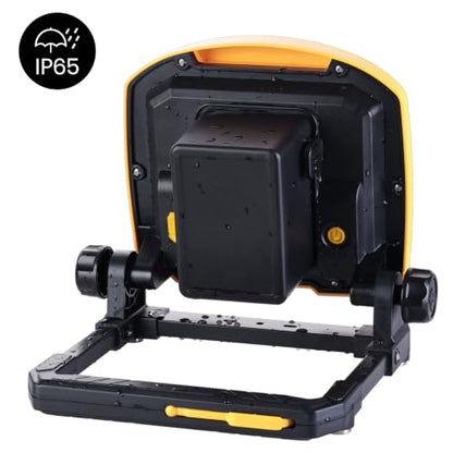 7000LM 45W Waterproof Cordless LED Work Flood Light, Compatible for Dewalt Makita 20V Milwaukee 18V m18 Rechargeable Lithium Tool Battery - style: Cordless Version-7K LM-Yellow