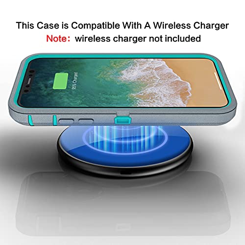 MXX Compatible with iPhone Xr Case, 3-Layer Super Protective Full Heavy Duty Body Tough Rugged Bumper Cover, Shock & Dust Proof, Designed for Apple Xr Phone Case 6.1" - color: Gray/Light Blue