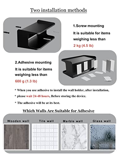Bedside Wall Shelf Organizer, Small Bedside Shelf, (Black) - color: Black