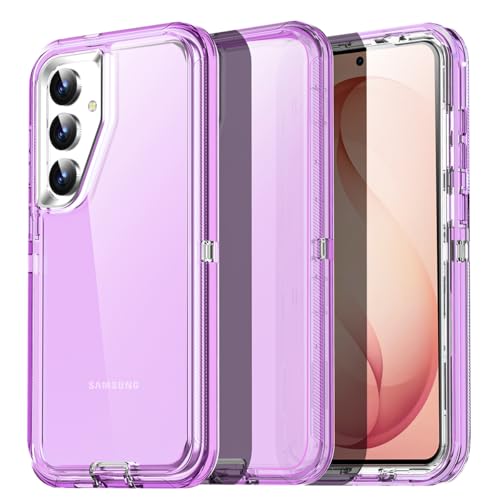 AICase for Samsung Galaxy S26 Case Clear 3 in 1 Heavy Duty Drop Protection Full Body Rugged Shockproof/Dust Proof 3-Layer Military Protective Tough Durable Cover for Samsung Galaxy S26 6.3"_Purple - color: 3 in 1 Purple, size: Samsung Galaxy S26
