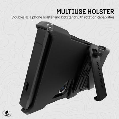 Pelican Shield - Samsung Galaxy S24 Ultra Case [6.8”] [Wireless Charging] [21ft MIL-STD Drop Protection] Phone Case for Samsung Galaxy S24 Ultra - Heavy Duty Cover w/Belt Clip Holster Stand - Carbon - color: Carbon