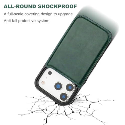 ONETOP for iPhone 17 Pro Wallet Case with Credit Card Holder,Green | Kickstand,ID/Cash Holder,Case Wallet with Card Slots,Double Magnetic Clasp,Durable PU Leather Shockproof Cover for Women Men - color: Green
