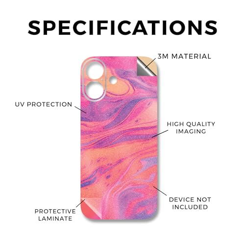 Glossy Glitter Phone Skin Compatible with Apple iPhone 17 - Sunset Flow - Premium 3M Vinyl Protective Wrap Decal Cover - Easy to Apply | Crafted in The USA by MightySkins - color: Sunset Flow, size: iPhone 17 (Full Wrap), style: Glossy Glitter Finish