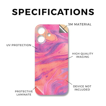 Glossy Glitter Phone Skin Compatible with Apple iPhone 17 - Sunset Flow - Premium 3M Vinyl Protective Wrap Decal Cover - Easy to Apply | Crafted in The USA by MightySkins - color: Sunset Flow, size: iPhone 17 (Full Wrap), style: Glossy Glitter Finish