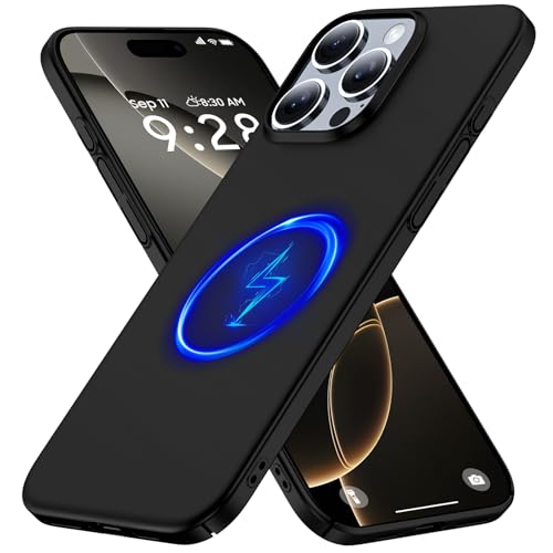 GRECAZO Magnetic Ultra Thin Frosted Designed for iPhone 16 Pro Phone Case 6.3 inch(2024) Slim Minimalist Lightweight Matte Hard PC Compatible with Magsafe Cover Protective Bumper Case-Black - color: Black, size: iPhone 16 Pro