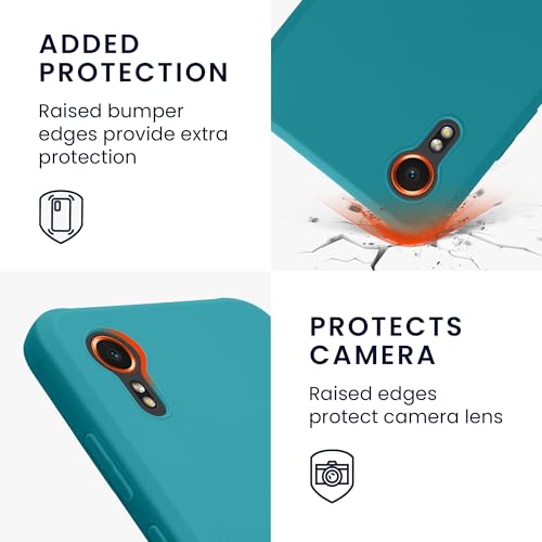 kwmobile Case Compatible with Samsung Galaxy Xcover7 Case - Soft Slim Protective TPU Silicone Cover - Teal Matte - color: teal matte